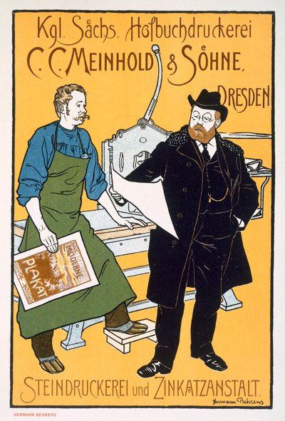 Plakatwerbung für C. C. Meinhold und Söhne Lithographen, Dresden von Hermann Behrens